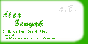 alex benyak business card