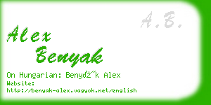 alex benyak business card